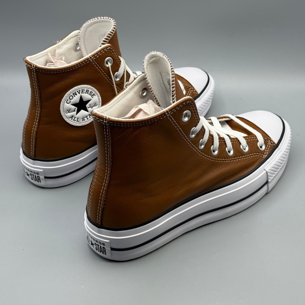 Converse Women's 5.5 Platform Sneakers Leather Brown CTAS Lift Hi A14907C - Picture 11 of 11